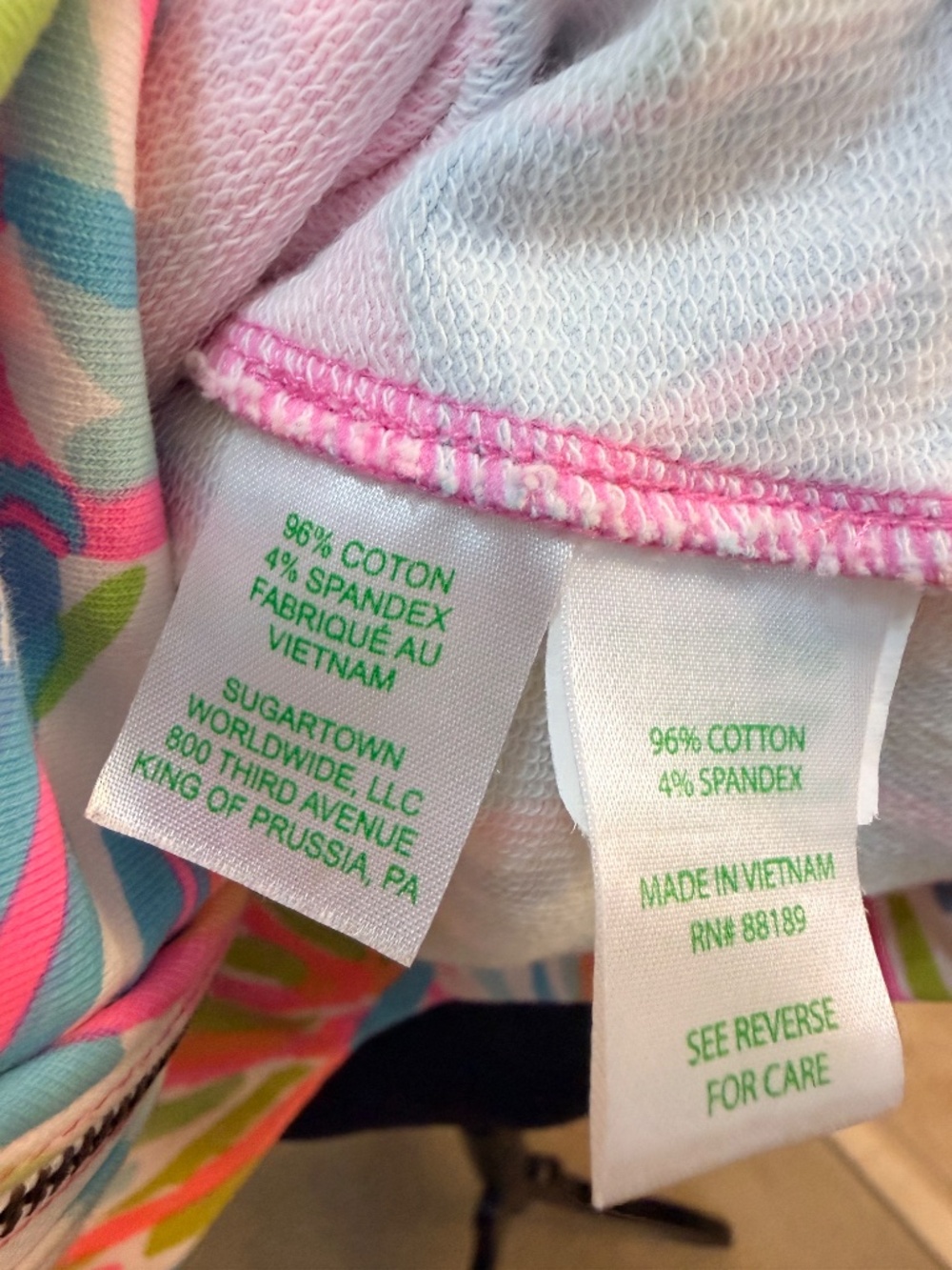Lilly Pulitzer Pink Print Zip-Up Pullover – Size M (Oversized Fit) - Picture 2 of 6